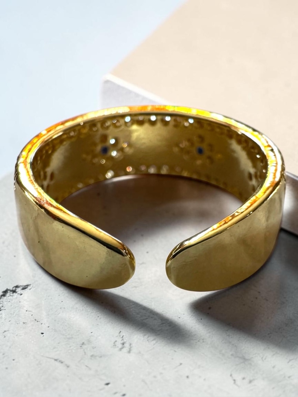 🍄5/$20. Evil Eye Gold-Plated Band Ring. New. - Picture 3 of 7